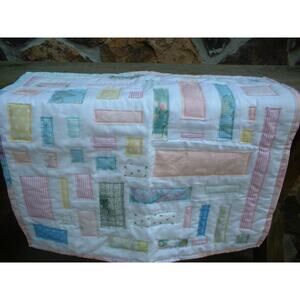 Small Pink Ticker Tape Baby or Wall Quilt